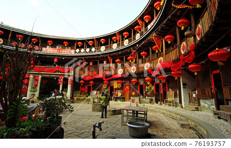 Inside the circular building of Fujian Tulou Inside the circular building of Fujian Tulou 76193757