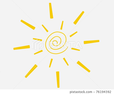 Cute round and round yellow sun 76194392