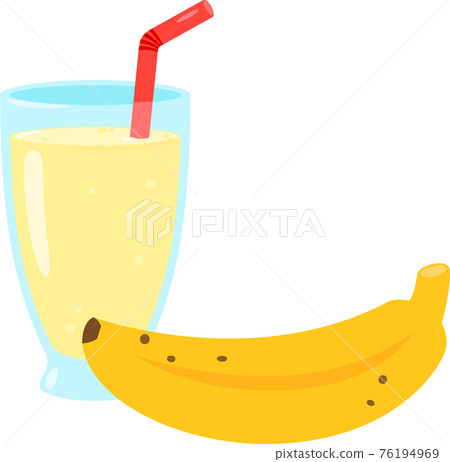 Banana juice in a glass 76194969