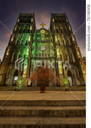 St. Joseph's Cathedral is a church on Nha Tho (Church) Street in the Hoan Kiem District of Hanoi, Vietnam. Its a late 19th century Gothic Revival (Neo Gothic style) church 76196906
