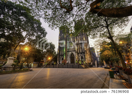 St. Joseph's Cathedral is a church on Nha Tho (Church) Street in the Hoan Kiem District of Hanoi, Vietnam. Its a late 19th century Gothic Revival (Neo Gothic style) church 76196908