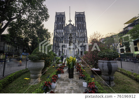 St. Joseph's Cathedral is a church on Nha Tho (Church) Street in the Hoan Kiem District of Hanoi, Vietnam. Its a late 19th century Gothic Revival (Neo Gothic style) church 76196912