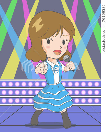 Female idol singing on stage 76199583