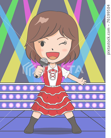 Female idol singing on stage 76199584