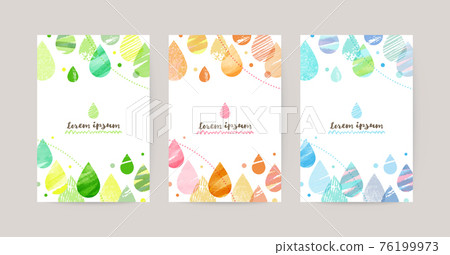 Watercolor decoration card set: drop 76199973