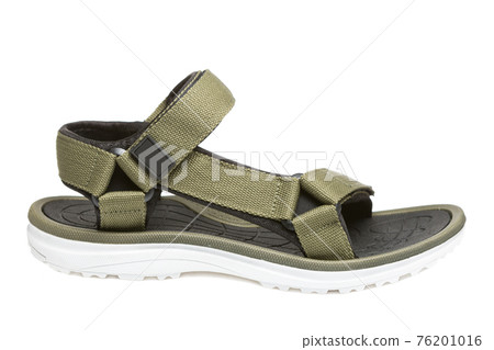 green sandals with a comfortable rubber sole, on a white background 76201016