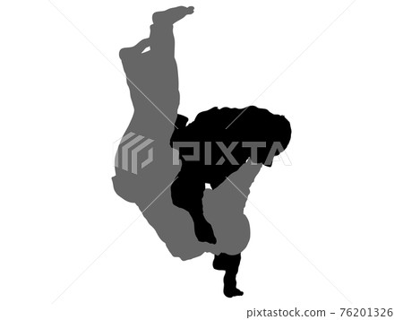 Judo silhouette _ throwing technique 76201326