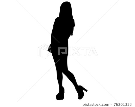 女模特擺姿勢 _3 的剪影 女模特擺姿勢 _3 的剪影 76201333