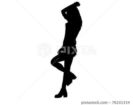 女模特擺姿勢 _2 的剪影 女模特擺姿勢 _2 的剪影 76201334
