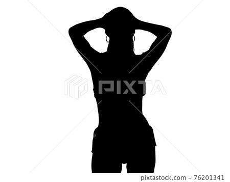 在洗澡的泳裝的女性剪影_3 在洗澡的泳裝的女性剪影_3 76201341