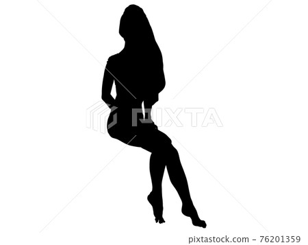 Silhouette of a woman with a towel around her head Silhouette of a woman with a towel around her head 76201359
