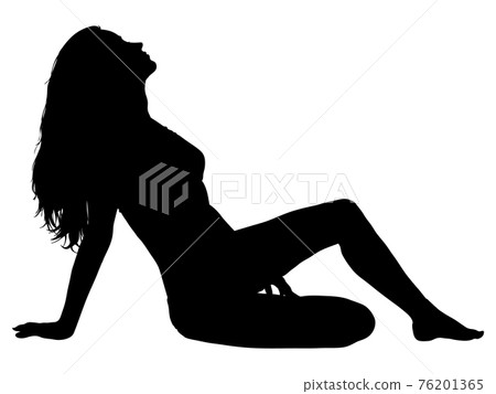 Female silhouette in a sitting swimsuit_4 Female silhouette in a sitting swimsuit_4 76201365
