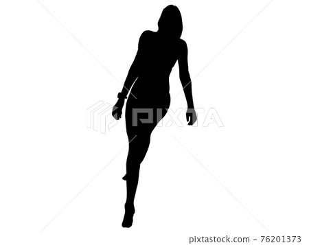Silhouette of a swimming woman Silhouette of a swimming woman 76201373