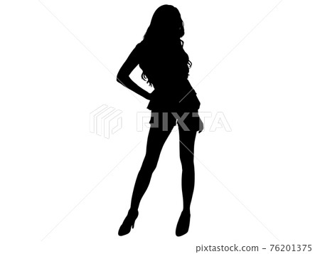 女模特擺姿勢 _8 的剪影 女模特擺姿勢 _8 的剪影 76201375