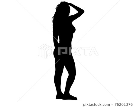 泳裝女人擺姿勢的剪影 泳裝女人擺姿勢的剪影 76201376