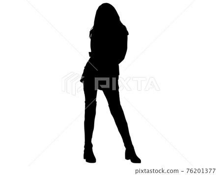 女模特擺姿勢 _5 的剪影 女模特擺姿勢 _5 的剪影 76201377