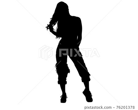 女模特擺姿勢 _6 的剪影 女模特擺姿勢 _6 的剪影 76201378