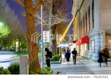 [神奈川] 晚上的山下公園大道（新格蘭酒店前） 76201581