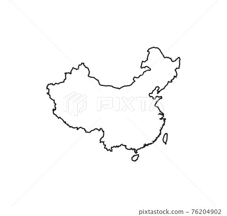 China map on white background. Vector illustration. Outline. China map on white background. Vector illustration. Outline. 76204902