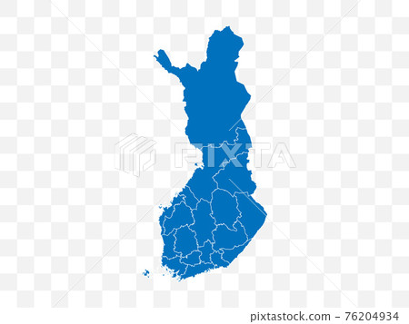 Finland map on transparent background. Vector illustration. Finland map on transparent background. Vector illustration. 76204934