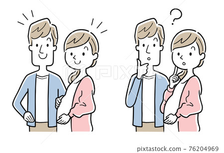 Vector Illustration Material: Pregnant wife and husband, couple Vector Illustration Material: Pregnant wife and husband, couple 76204969