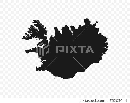 Iceland map on transparent background. Vector illustration. Iceland map on transparent background. Vector illustration. 76205044