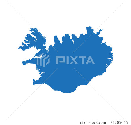 Iceland map on white background. Vector illustration. Iceland map on white background. Vector illustration. 76205045