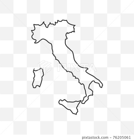 Italy map on transparent background. Vector illustration. 76205061
