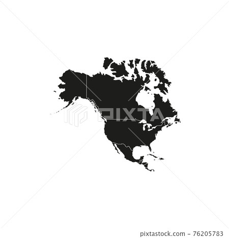 North America with country borders, vector illustration. 76205783
