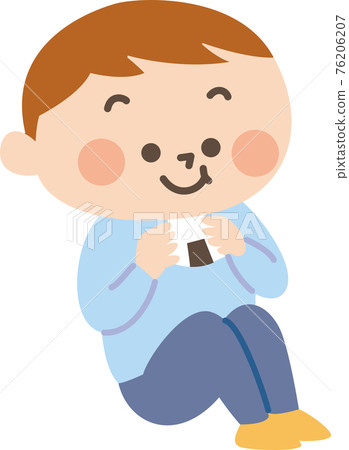 A boy who eats rice - Stock Illustration [76206207] - PIXTA