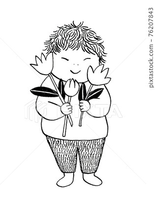 Boy with flowers 76207843