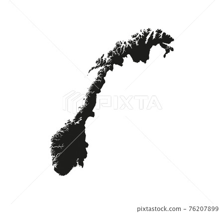 Norway map on white background. Vector illustration. 76207899