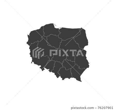 Poland map, states border map. Vector illustration. 76207901