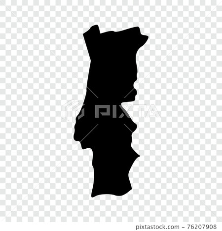 Portugal map on transparent background. Vector illustration. Portugal map on transparent background. Vector illustration. 76207908