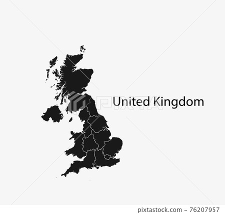 United Kingdom map, states border map. Vector illustration. United Kingdom map, states border map. Vector illustration. 76207957