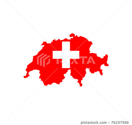 SwiItzerland map, flag. Vector illustration, flat design. SwiItzerland map, flag. Vector illustration, flat design. 76207986