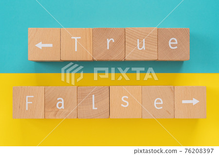 真實性 | 上面寫著“真”和“假”的塊 76208397