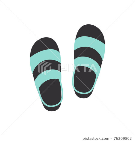 sandals isolated on white background, flat style 76209802