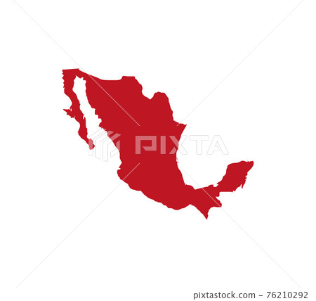 Mexico on white background. Vector illustration. Red. Mexico on white background. Vector illustration. Red. 76210292