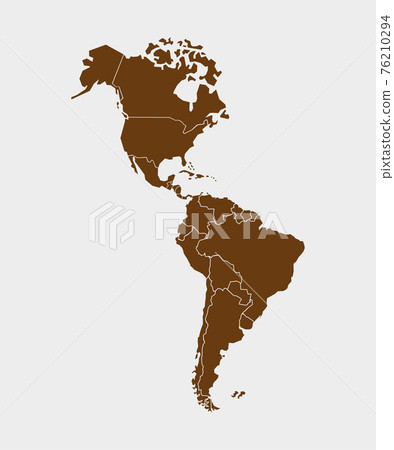 North, South America with country borders, vector illustration. North, South America with country borders, vector illustration. 76210294