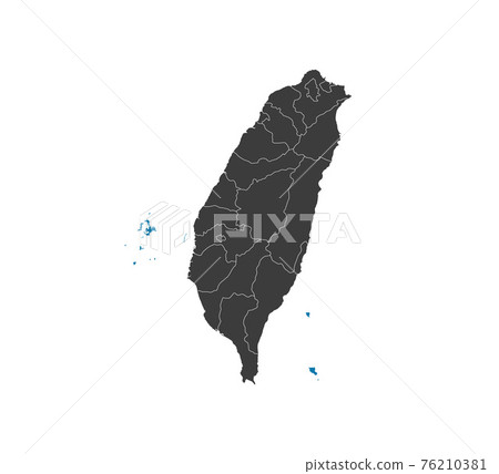Taiwan Map, states border map. Vector illustration. 76210381