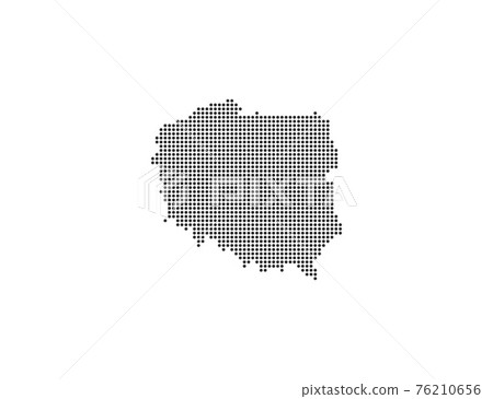 Poland, country, dotted map on white background. Vector illustration. Poland, country, dotted map on white background. Vector illustration. 76210656