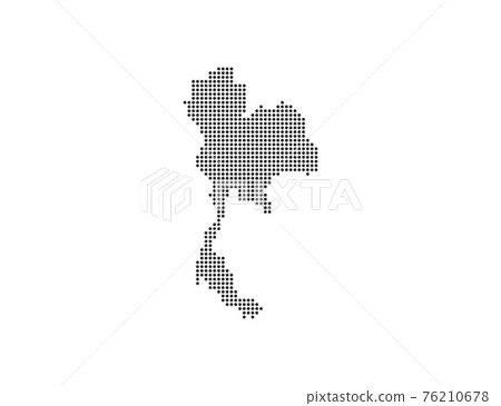 Thailand, country, dotted map on white background. Vector illustration. 76210678
