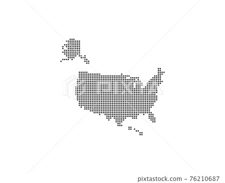 USA, country, dotted map on white background. Vector illustration. 76210687