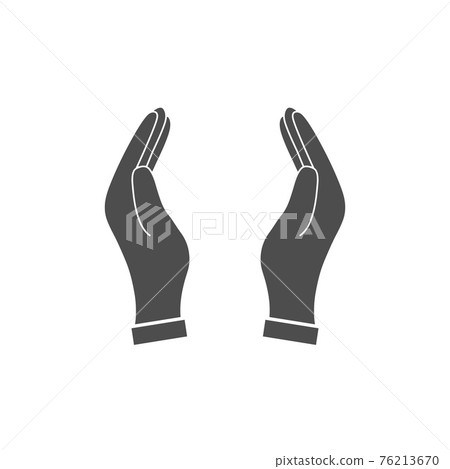 Supporting hands. Open hand. Vector illustration, flat design. 76213670