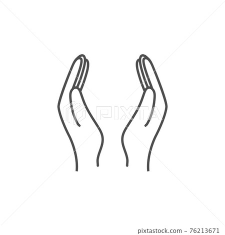 Supporting hands. Open hand. Vector illustration, flat design. 76213671