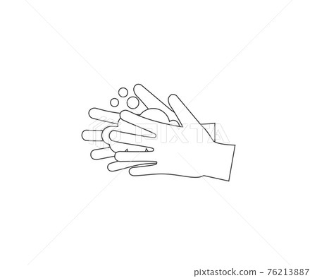 Hand washing icon. Vector illustration, flat design. 76213887