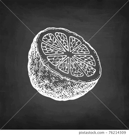 Chalk sketch of bergamot orange 76214309