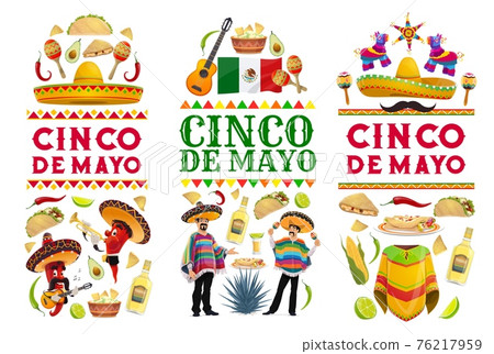 Cinco de Mayo Mexican holiday vector banners 76217959