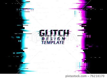 Glitch on screen, video signal error design effect 76218170